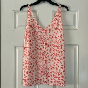 Cabi Coral and Cream Leopard Print Cami Sz Small
